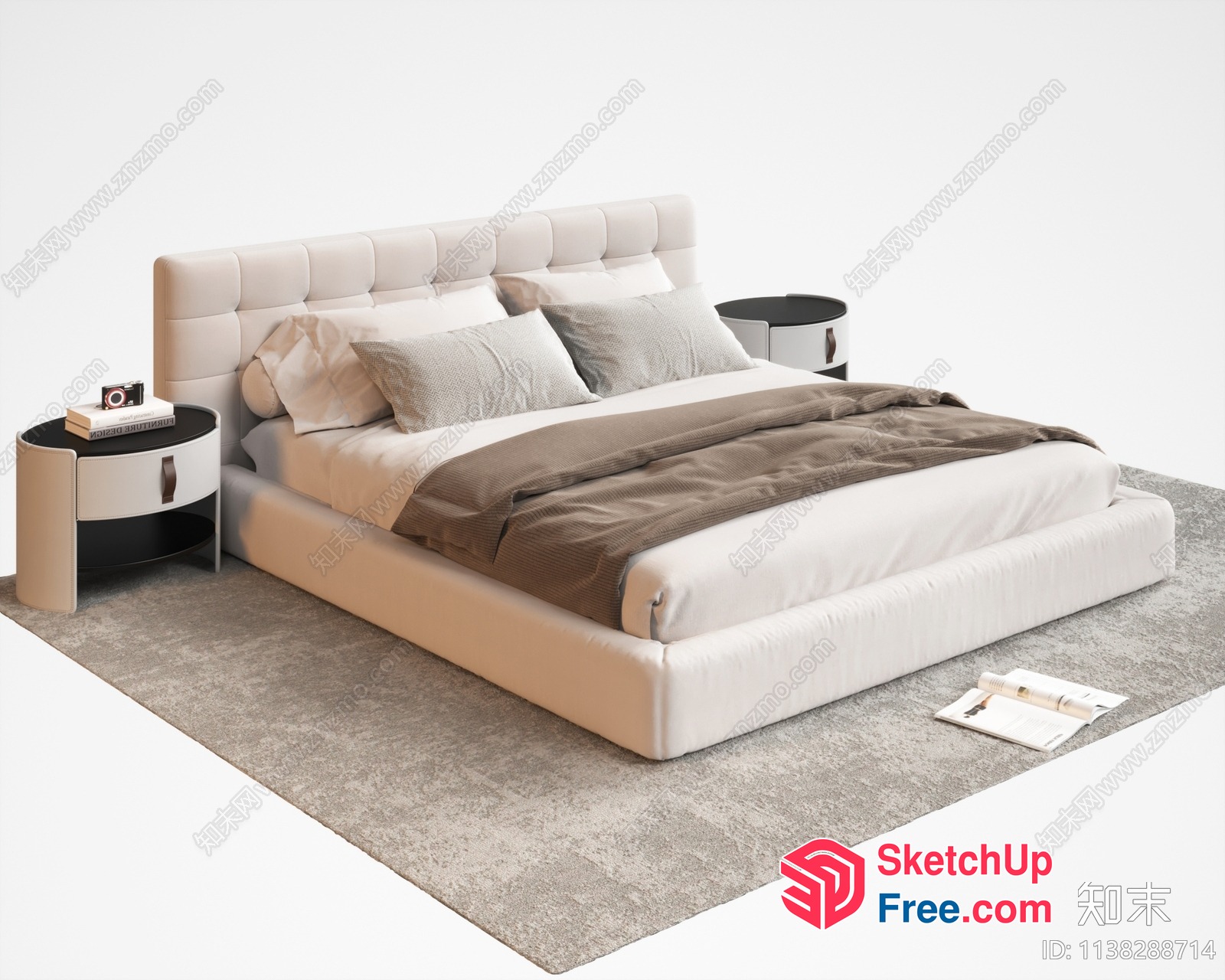 Modern Minimalist European Style Bedroom 3D SketchUp File