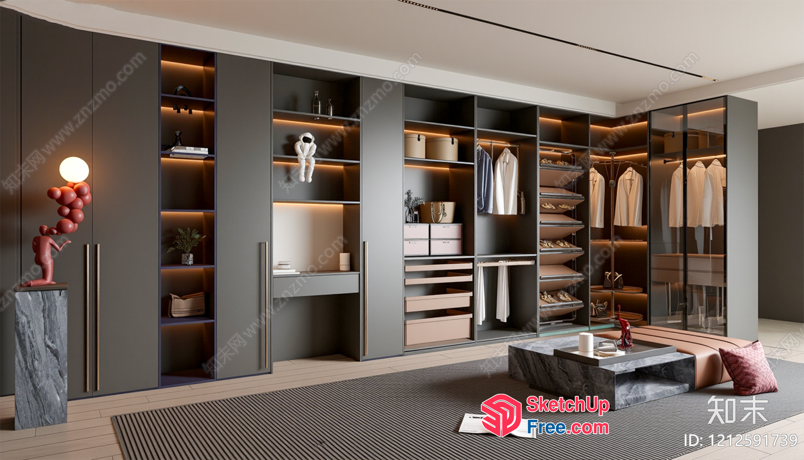 Modern Wardrobe And Storage Solution 3D SketchUp File