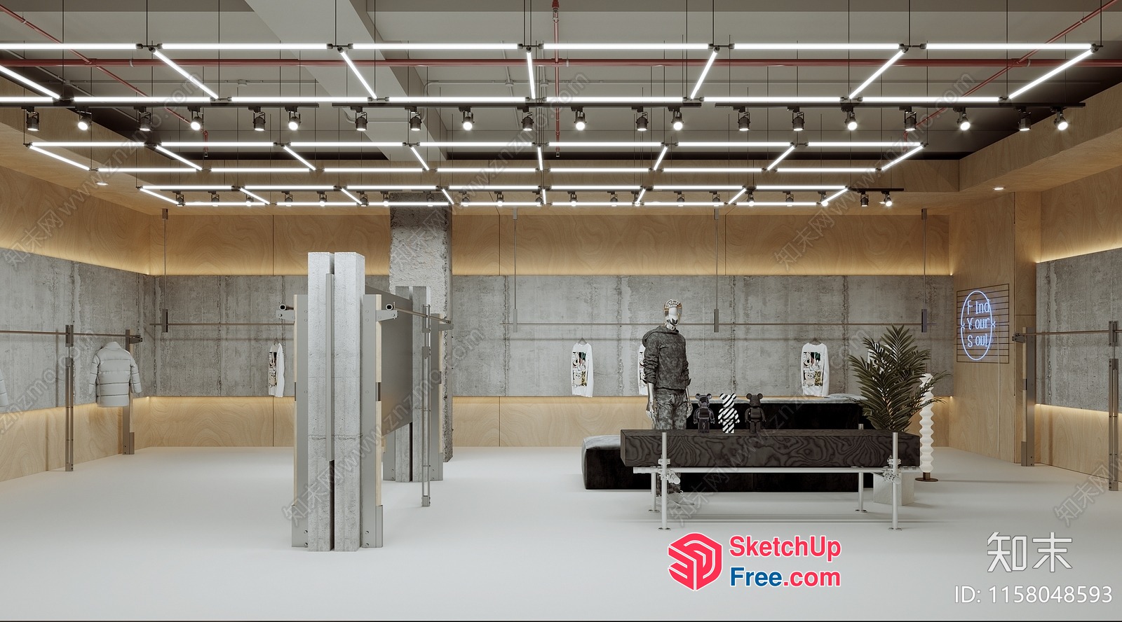 Modern Industrial Style Showroom Interior 3D SketchUp File