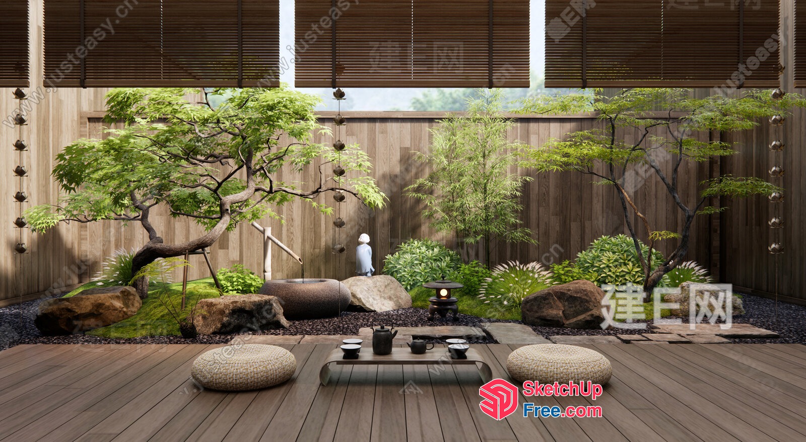 Serene Japanese-Inspired Garden Oasis 3D SketchUp File