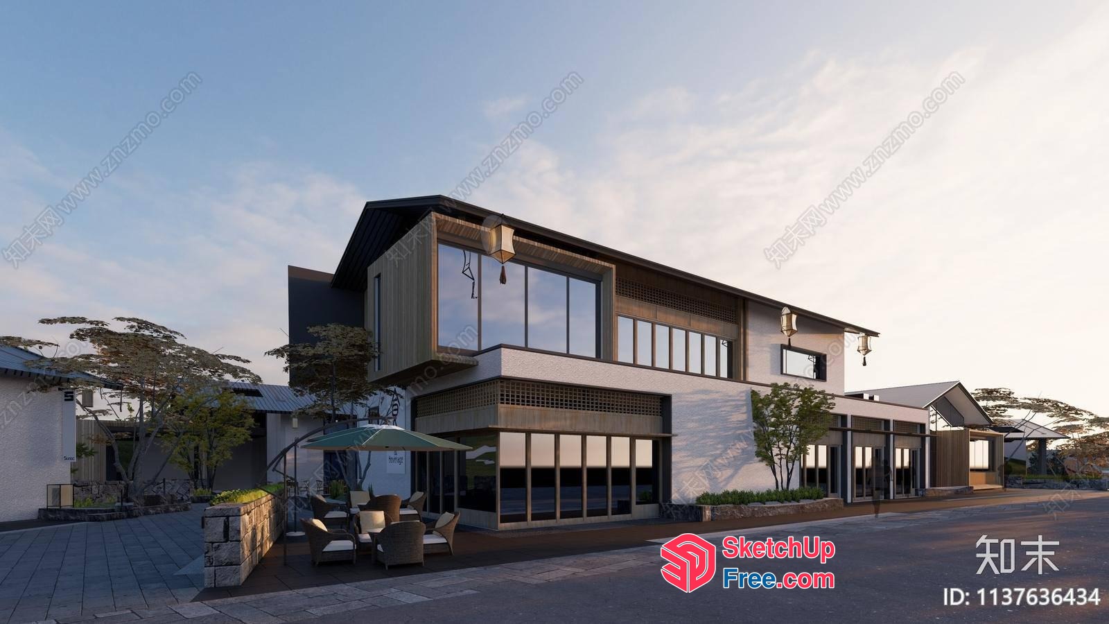 Japanese Style Exterior Decor 3D SketchUp File