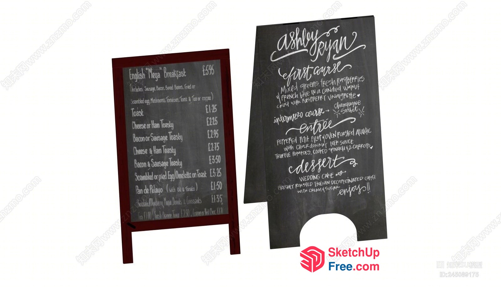 Aesthetic Menu Boards For Restaurants And Cafes 3D SketchUp File
