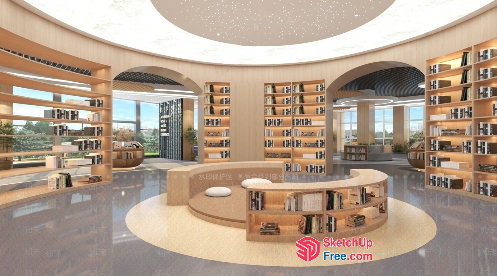 Modern Bookshelf Interior Design 3D SketchUp File
