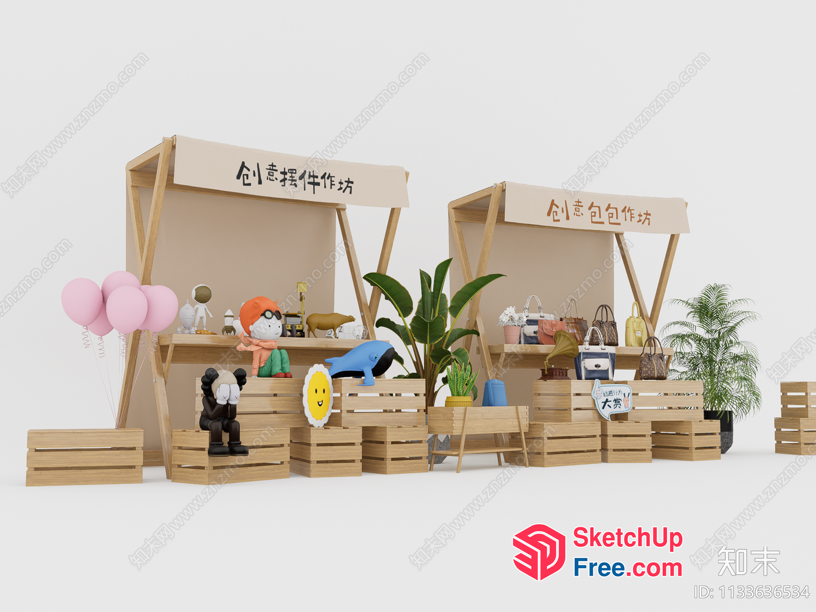 Asian Style Food Truck Market 3D SketchUp File
