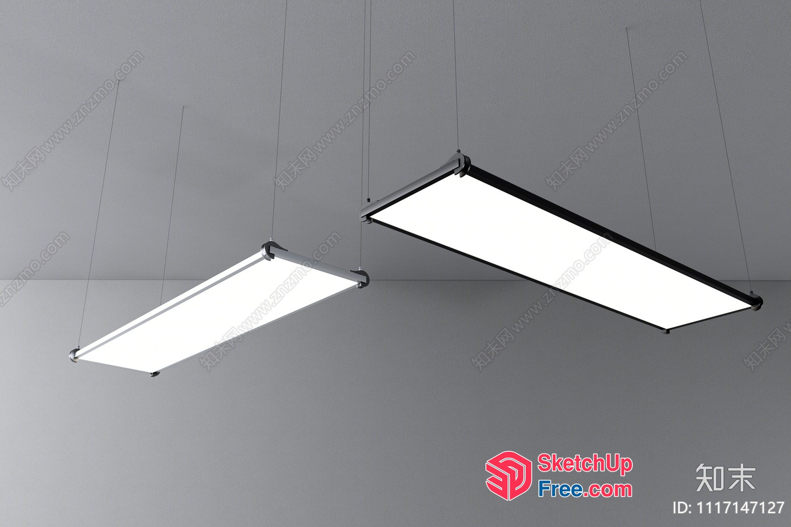 Modern White Hanging Light Fixtures 3D SketchUp File