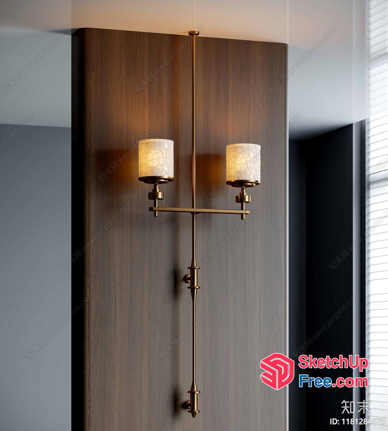 Elegant Modern Two-Light Wall Sconce 3D SketchUp File