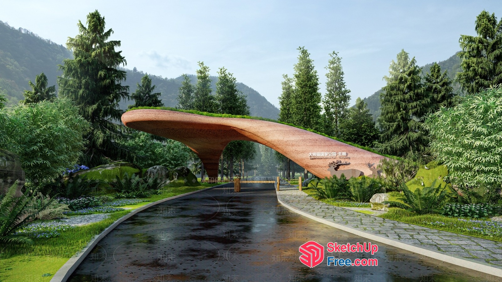 Serene Nature-Inspired Architecture 3D SketchUp File