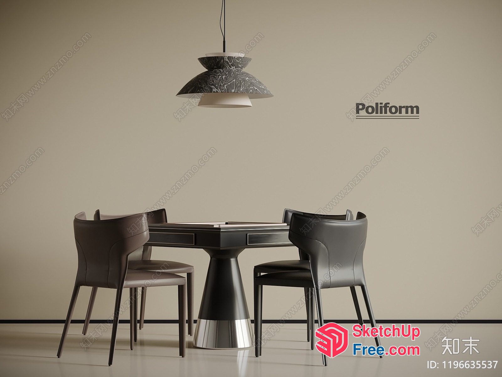 Elegant Modern Dining Room Interior 3D SketchUp File