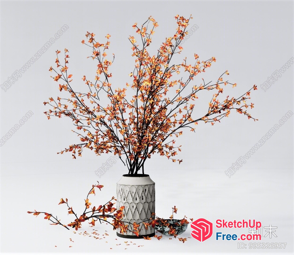 Elegant Autumnal Floral Arrangement 3D SketchUp File