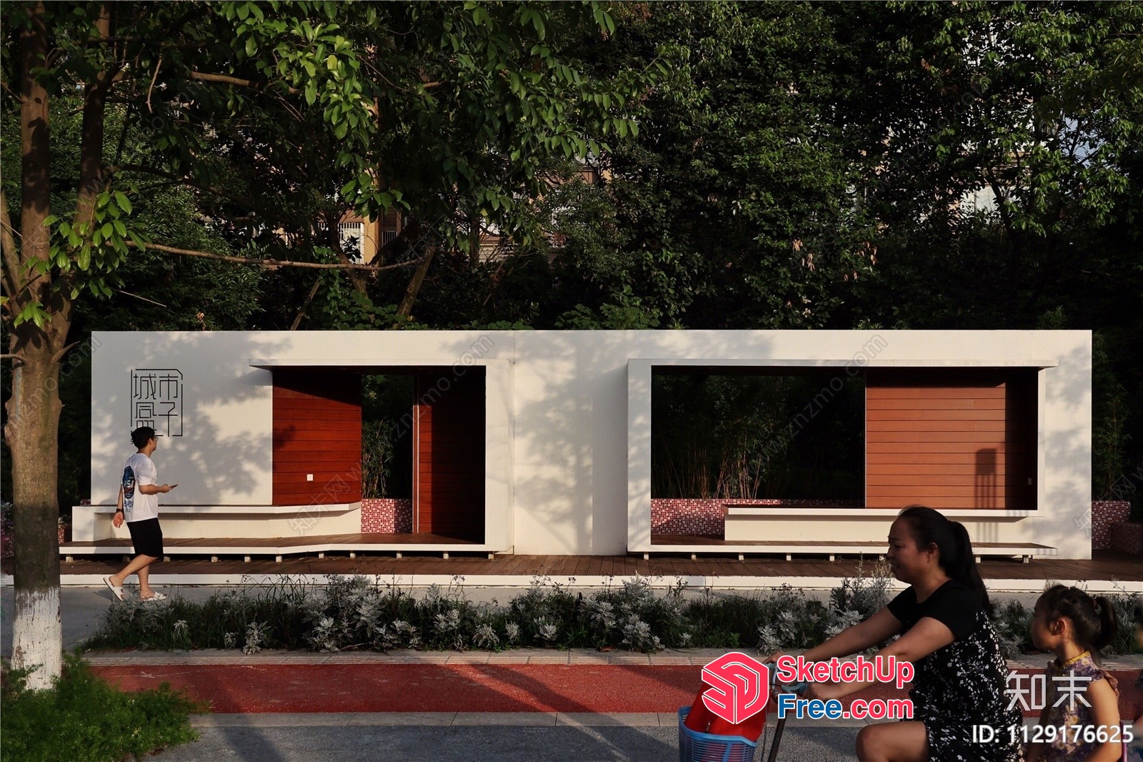 Exterior Building With Modern Design And White Walls 3D SketchUp File