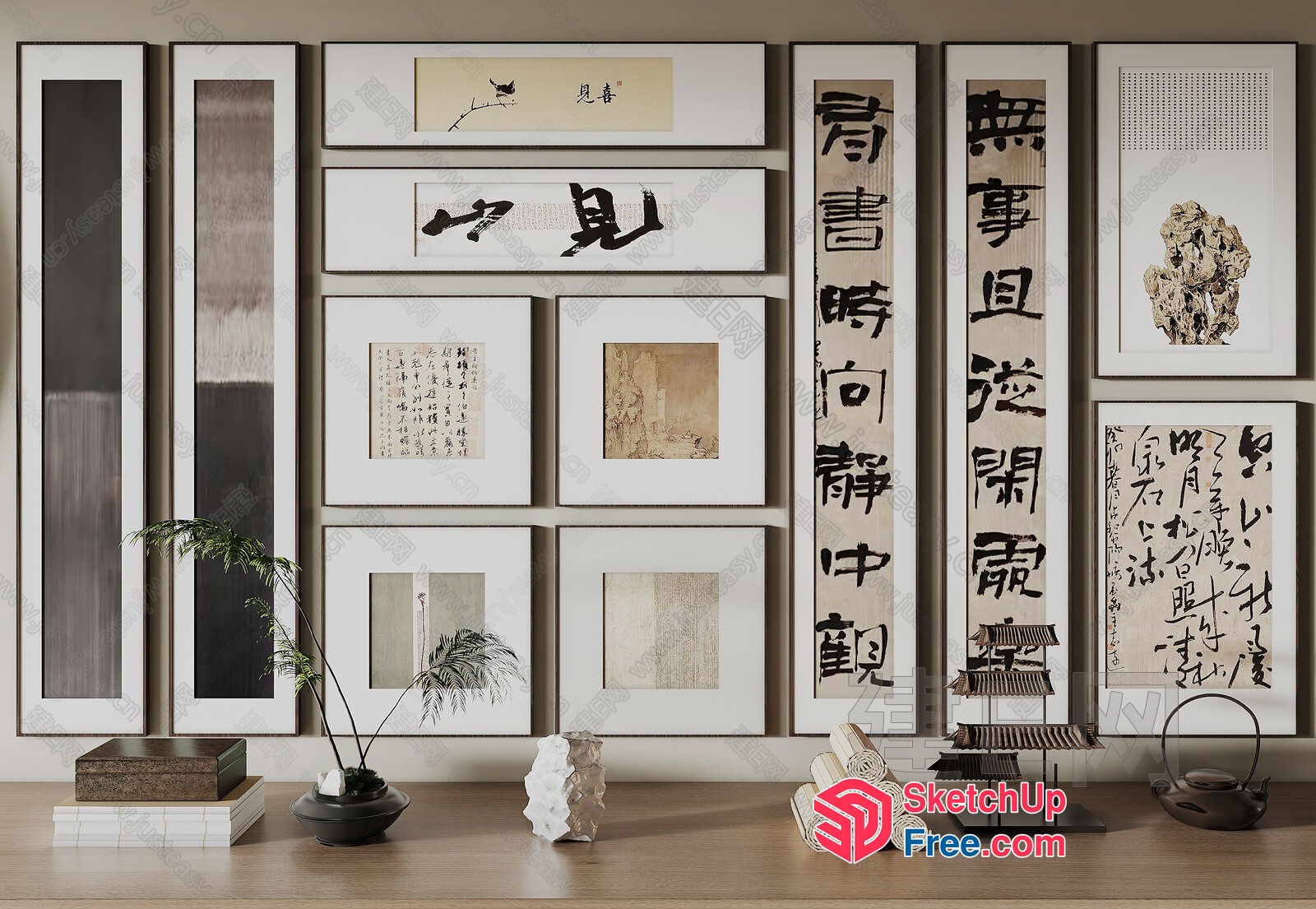 Asian-Inspired Minimalist Decor 3D SketchUp File