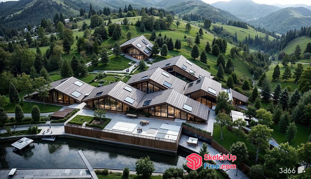 Modern Mountain Retreat Villa 3D SketchUp File