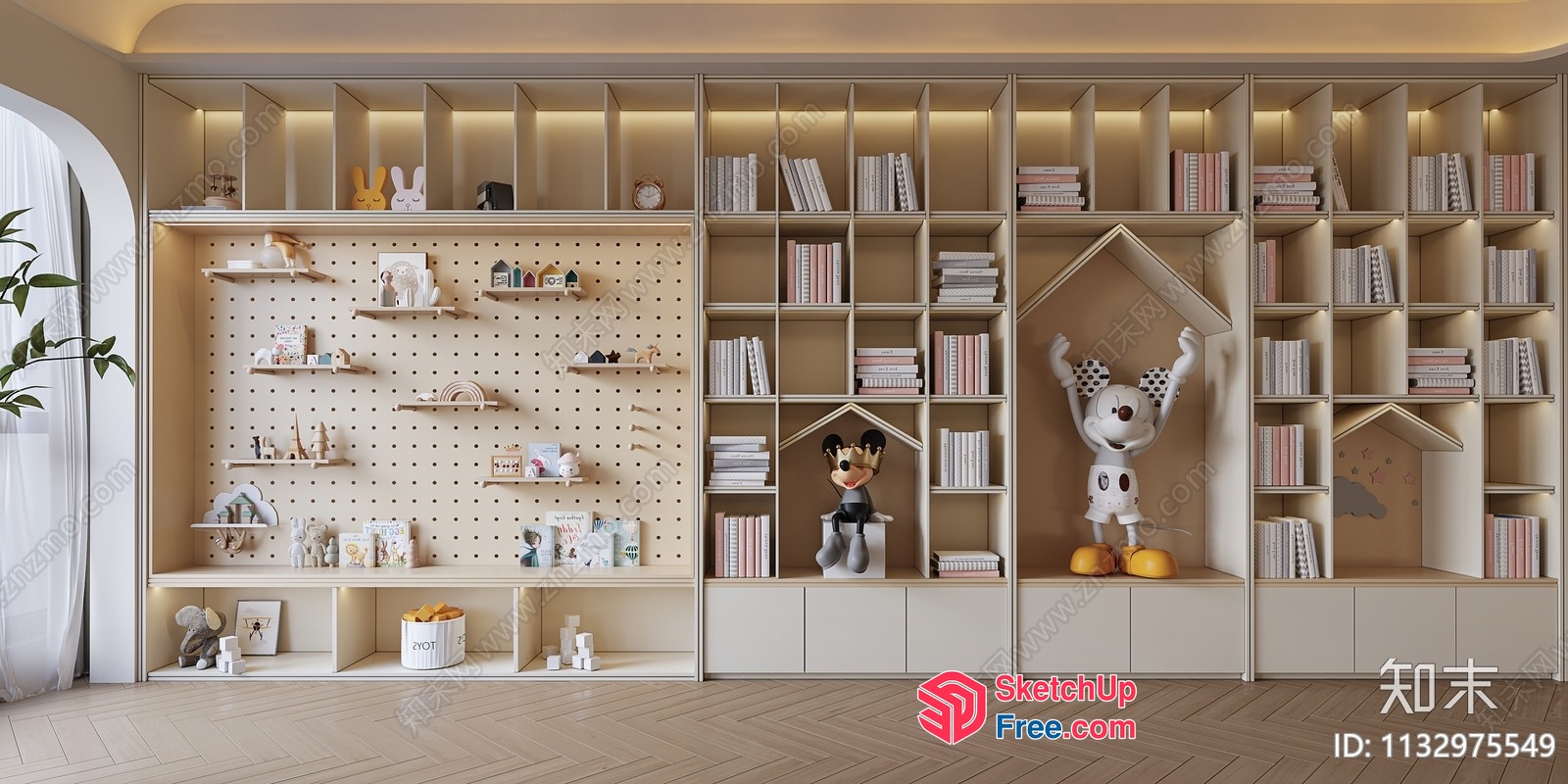 Modern And Elegant Bookcase Design 3D SketchUp File