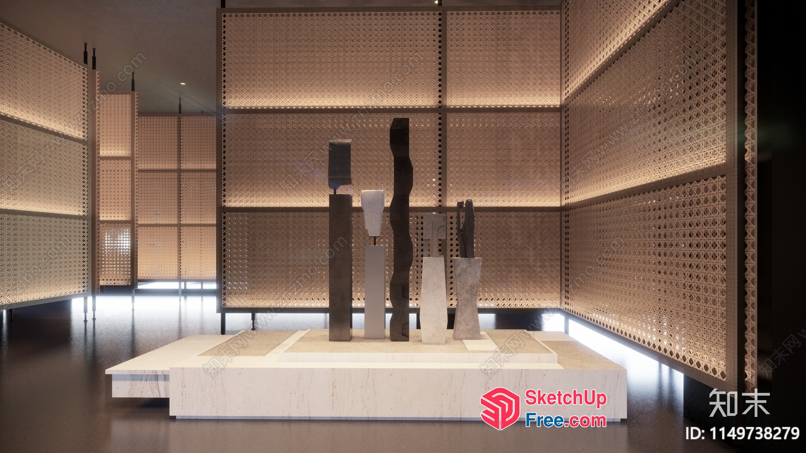 Minimalist Japanese Style Interior Design 3D SketchUp File