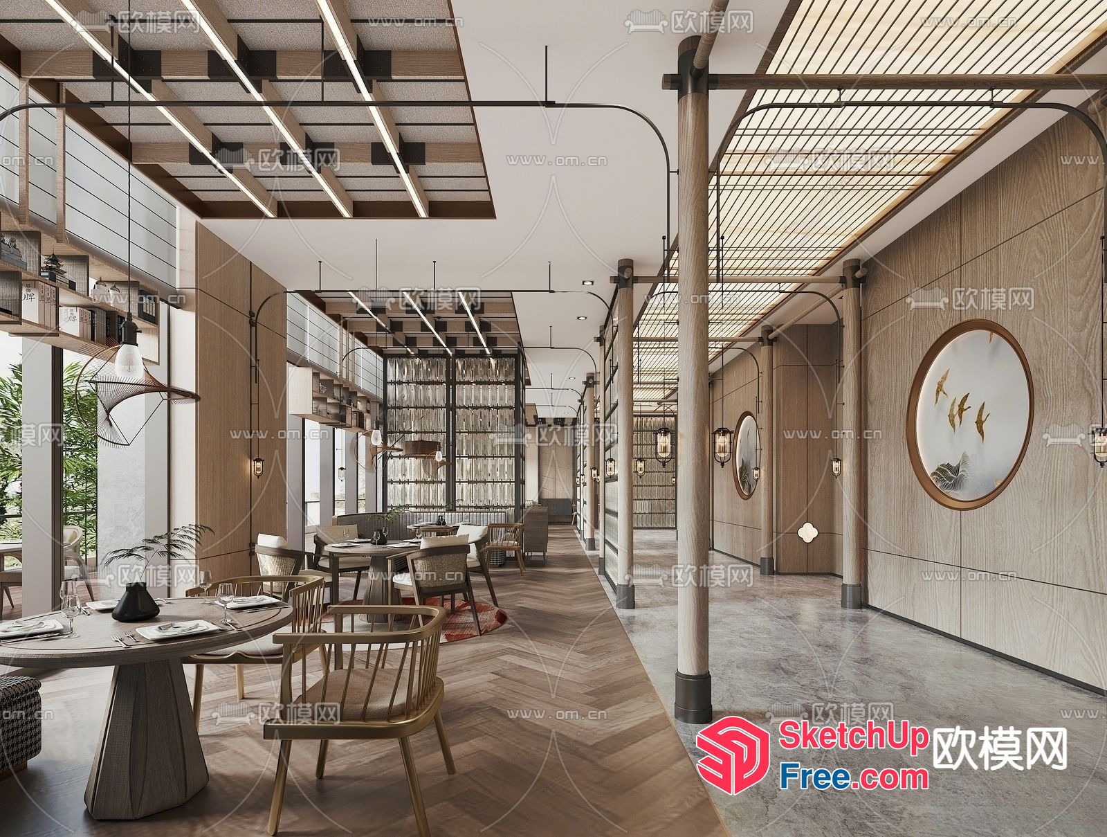Elegant Dining Room With Natural Light And Modern Decor 3D SketchUp File