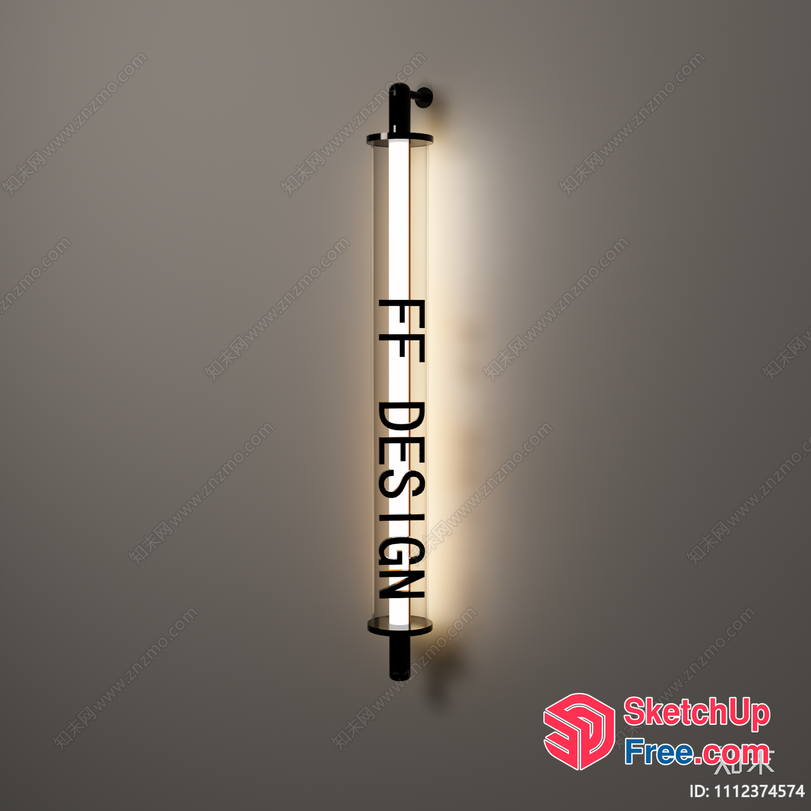 Modern Vertical Light Fixture 3D SketchUp File