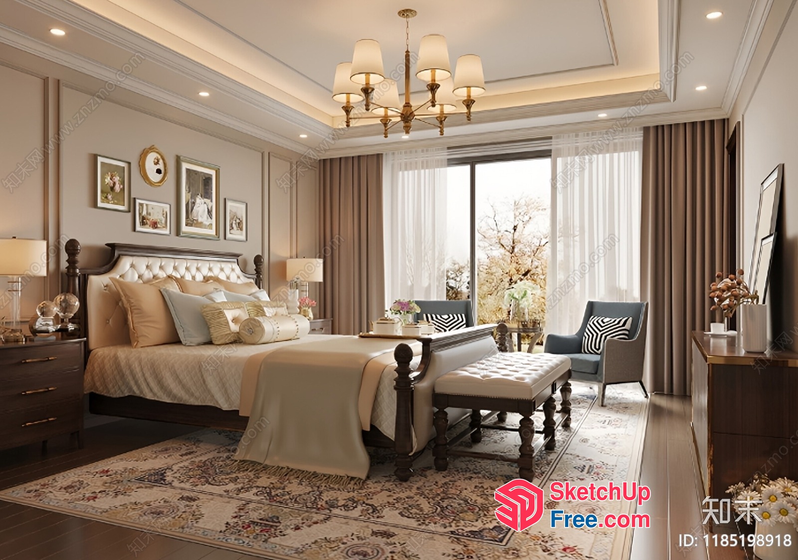 Elegant And Sophisticated Master Bedroom Interior 3D SketchUp File