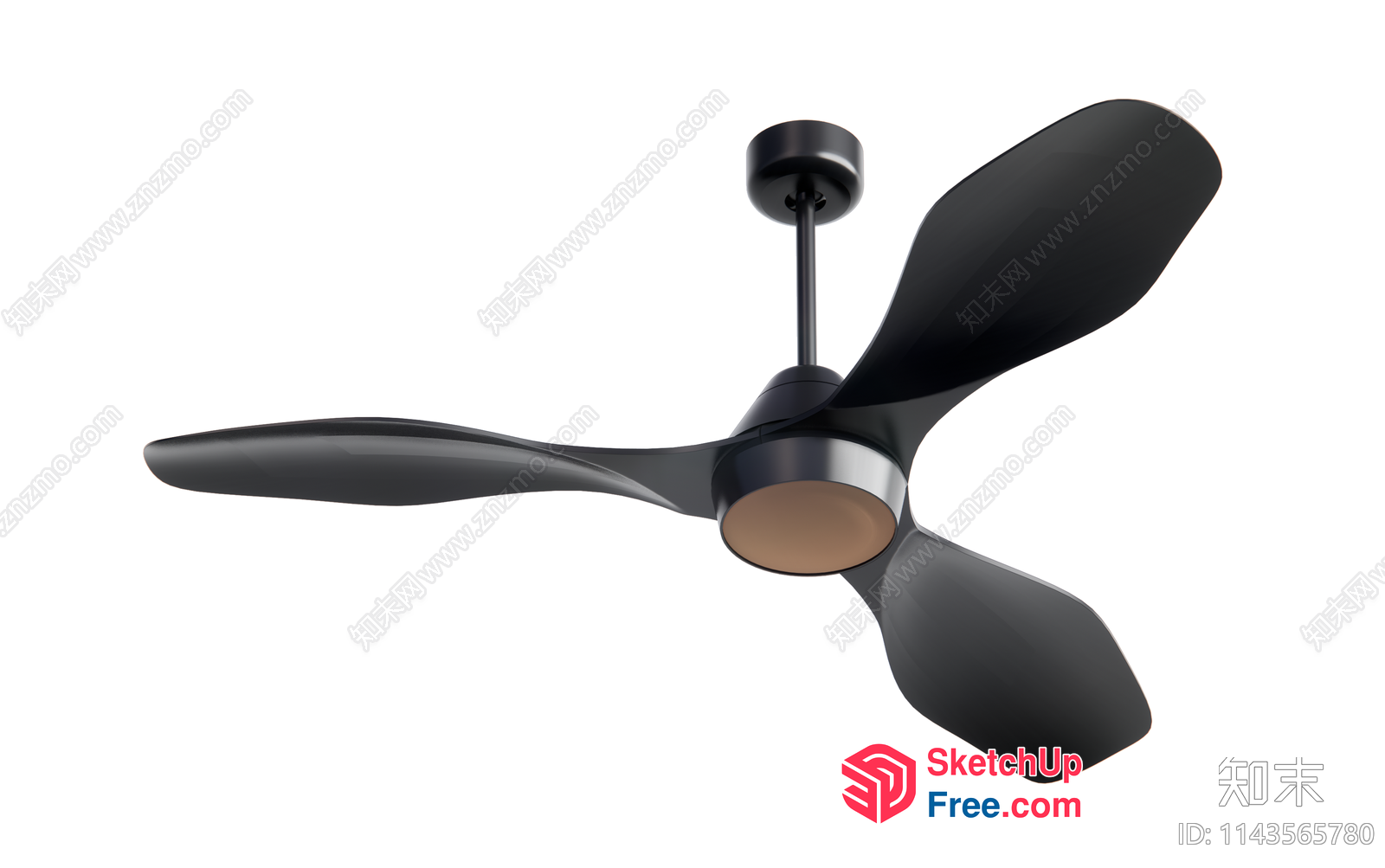 Modern Ceiling Fan With Three Blades 3D SketchUp File