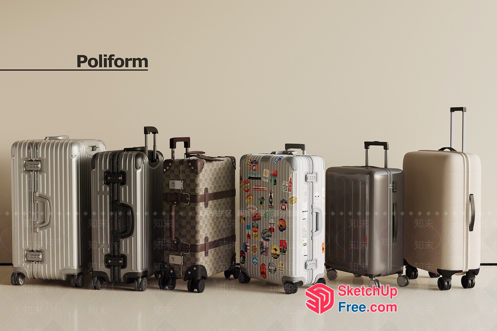 Poliform Luggage Collection 3D SketchUp File