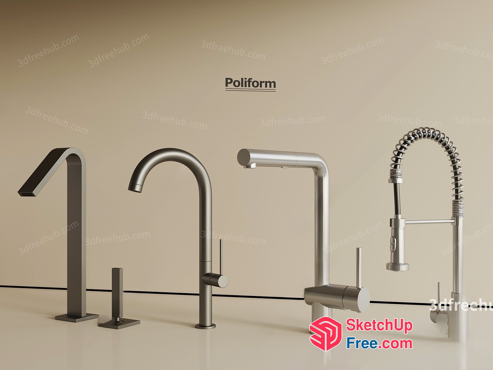 Poliform Faucet Collection 3D SketchUp File