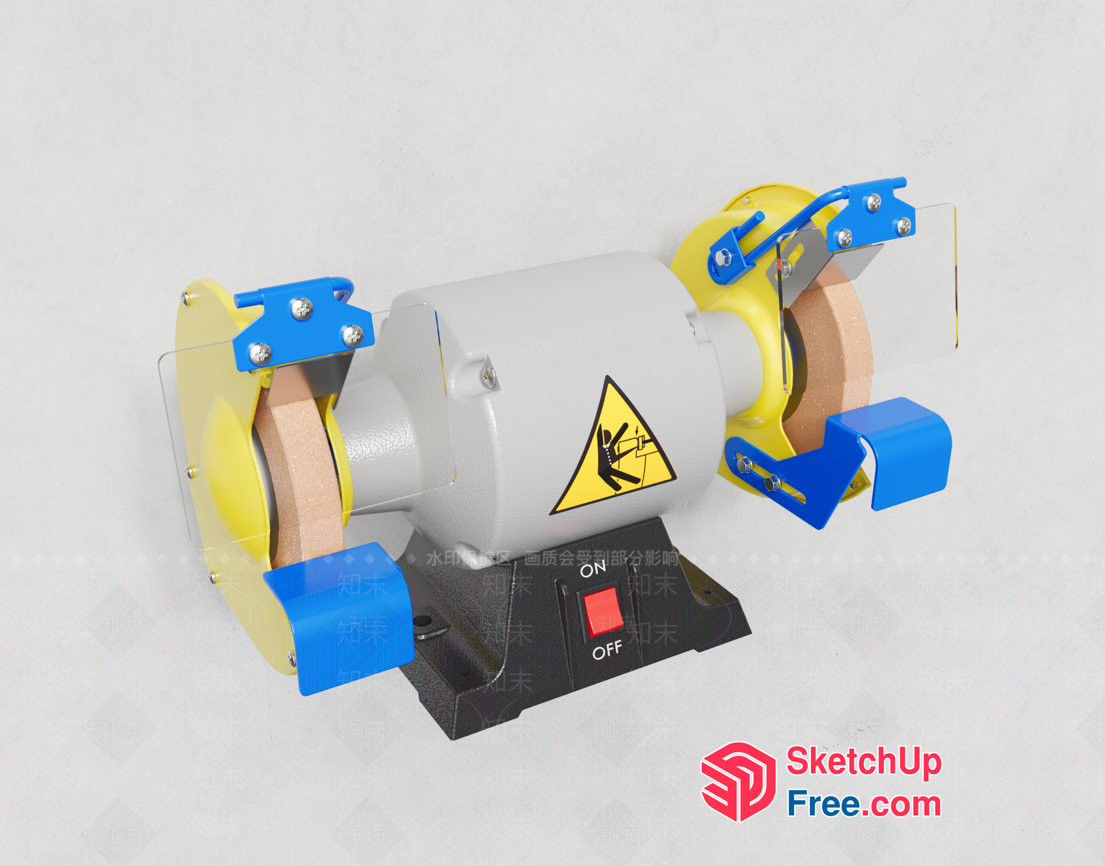 Industrial Equipment With Warning Sign 3D SketchUp File