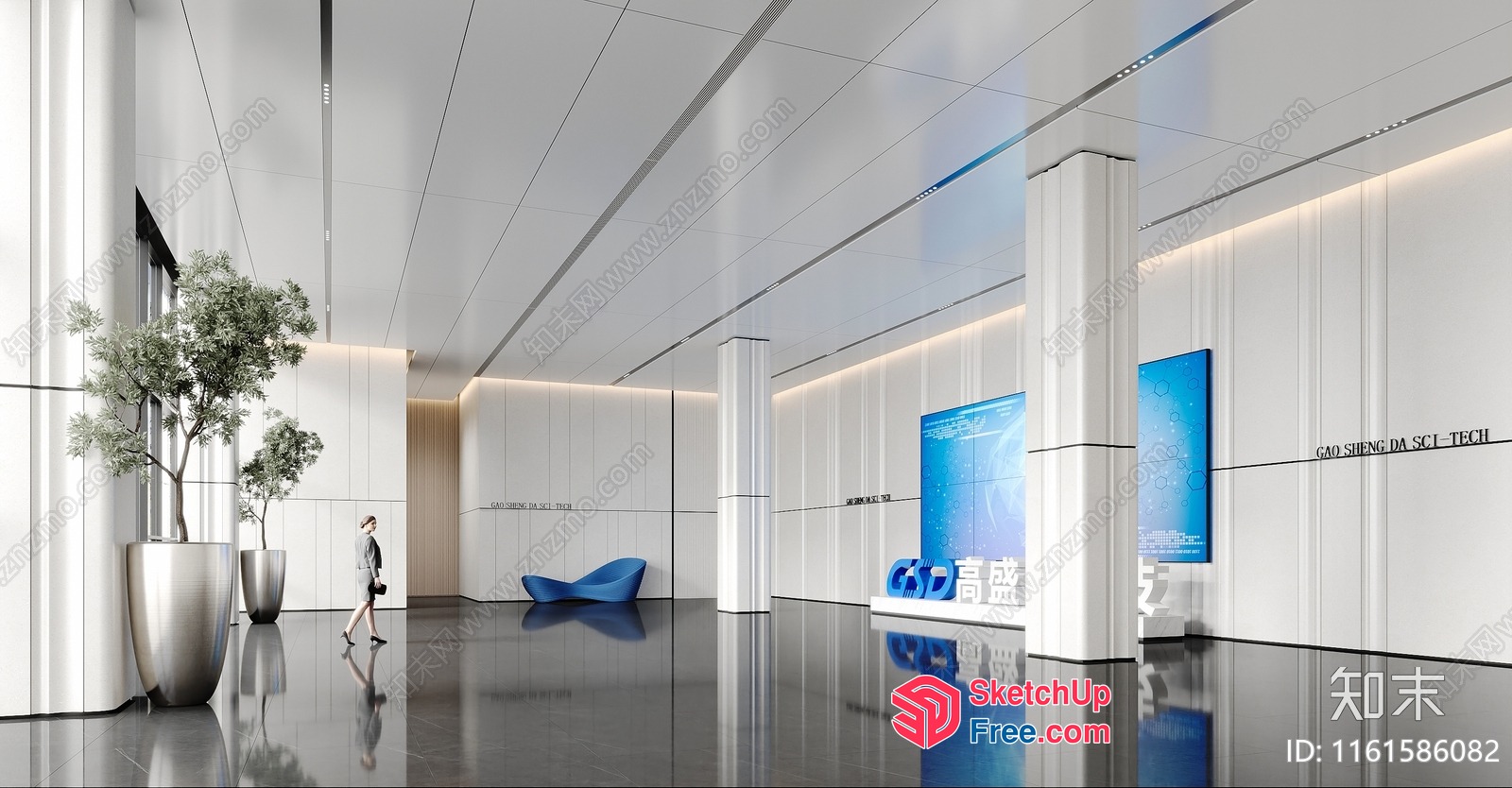 Modern Commercial Building Interior Design 3D SketchUp File