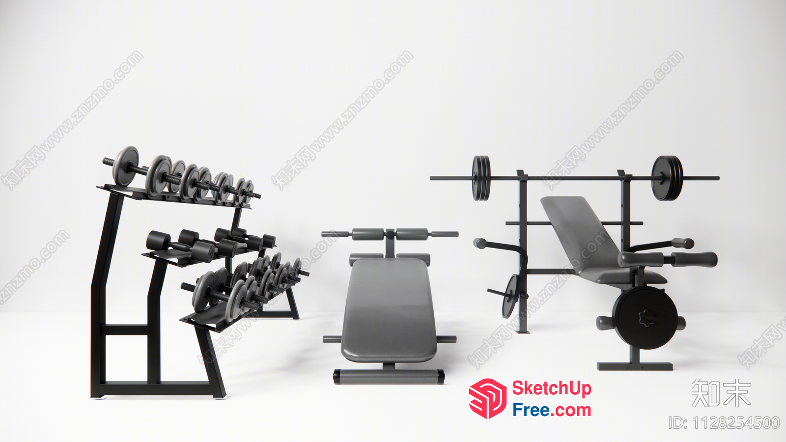 Gym Equipment Set 3D SketchUp File