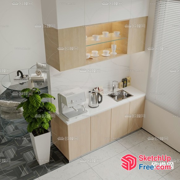 Minimalist Kitchen Interior With Modern Appliances 3D SketchUp File
