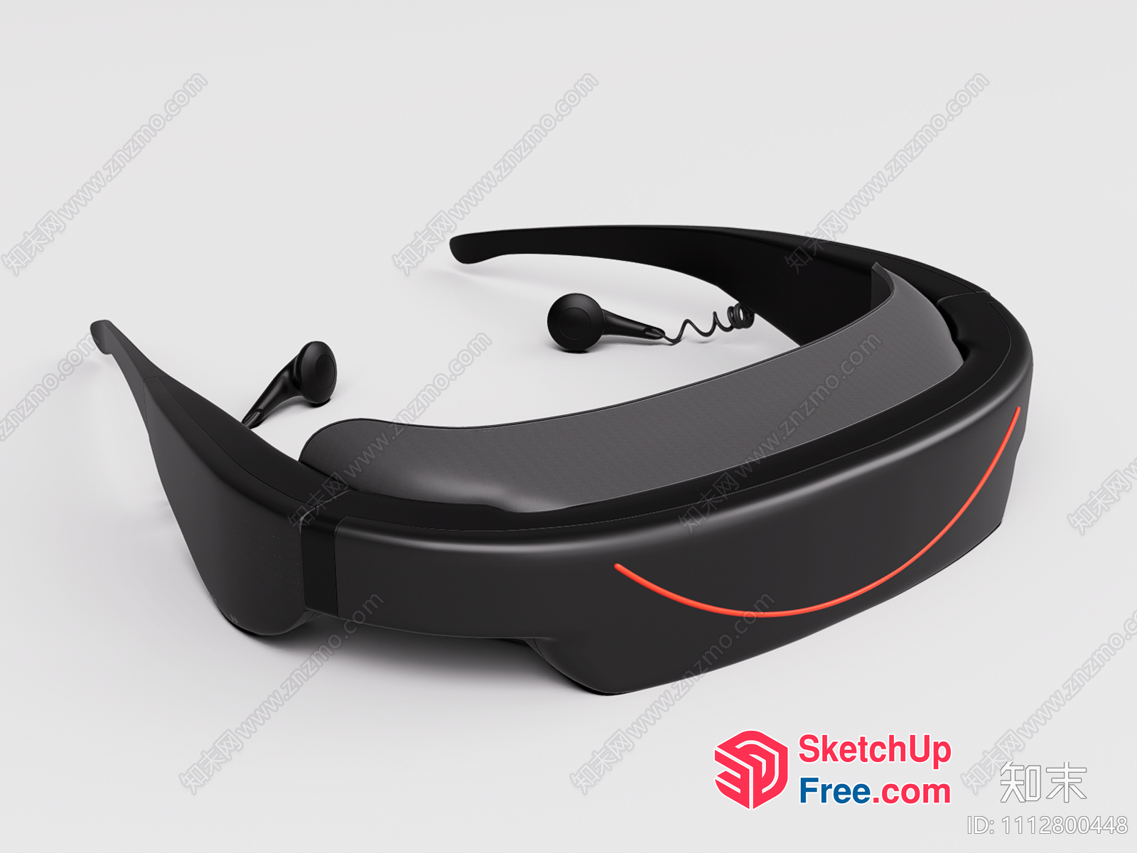 Futuristic Headset With Earbuds 3D SketchUp File
