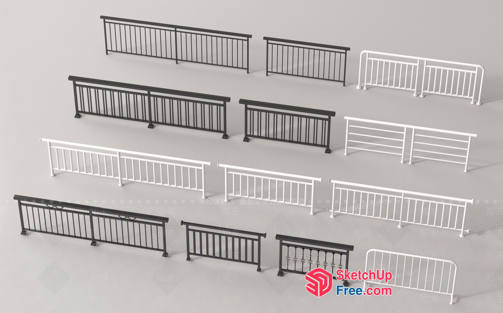 Railing Options For Various Spaces 3D SketchUp File
