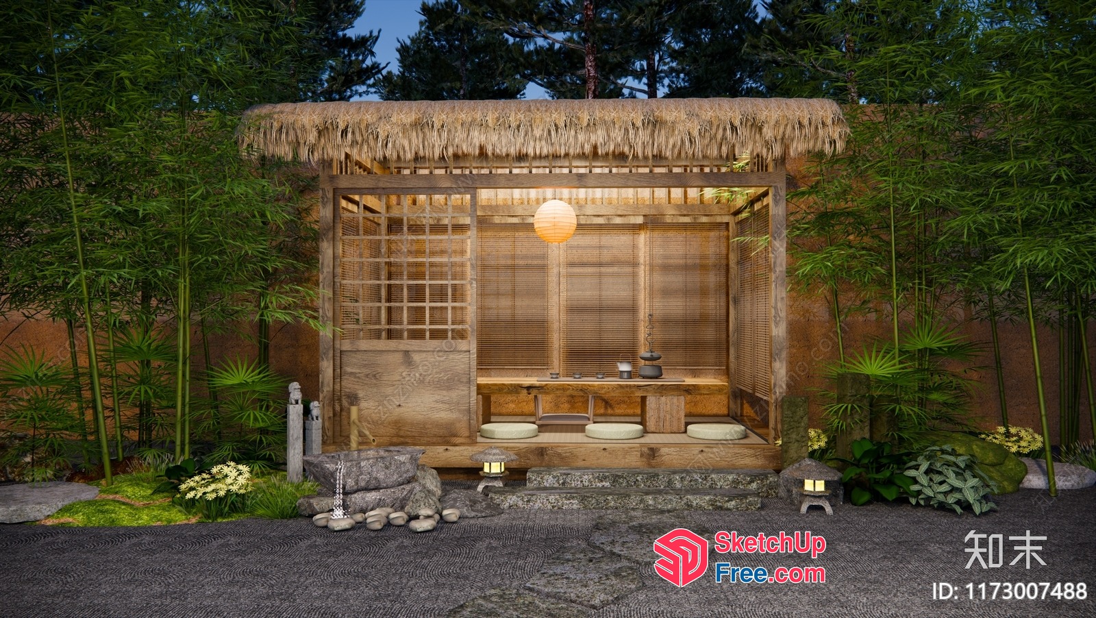 Traditional Japanese Exterior Decor 3D SketchUp File