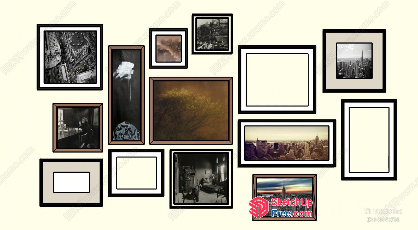 Aesthetic Collage Of Artworks And Cityscapes 3D SketchUp File