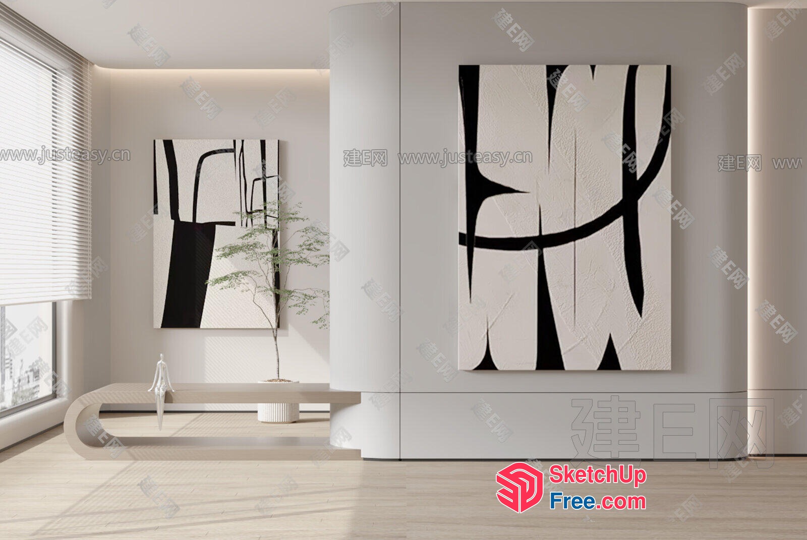 Modern Minimalist Interior Design With Clean Lines And Neutral Colors 3D SketchUp File
