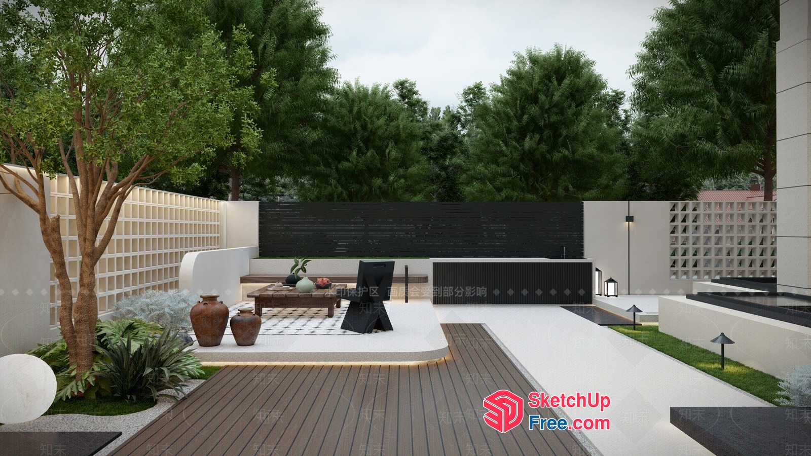 Modern Minimalist Exterior Decor 3D SketchUp File