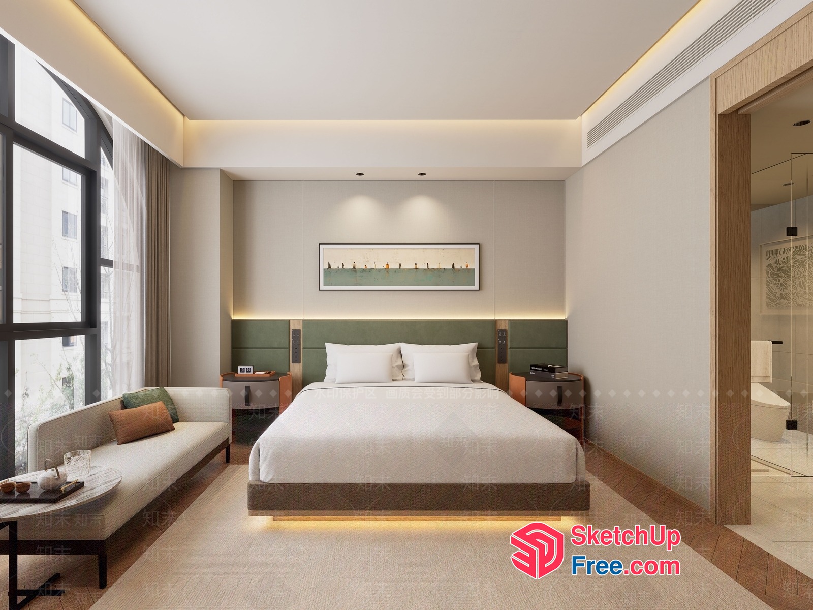 Modern Minimalist Bedroom Interior Design 3D SketchUp File