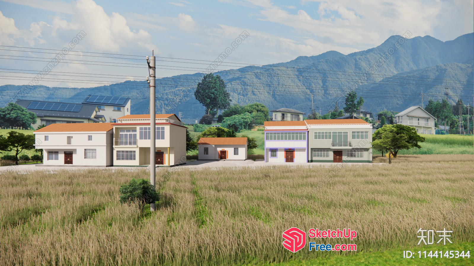Rural Japanese Homes In A Serene Countryside 3D SketchUp File