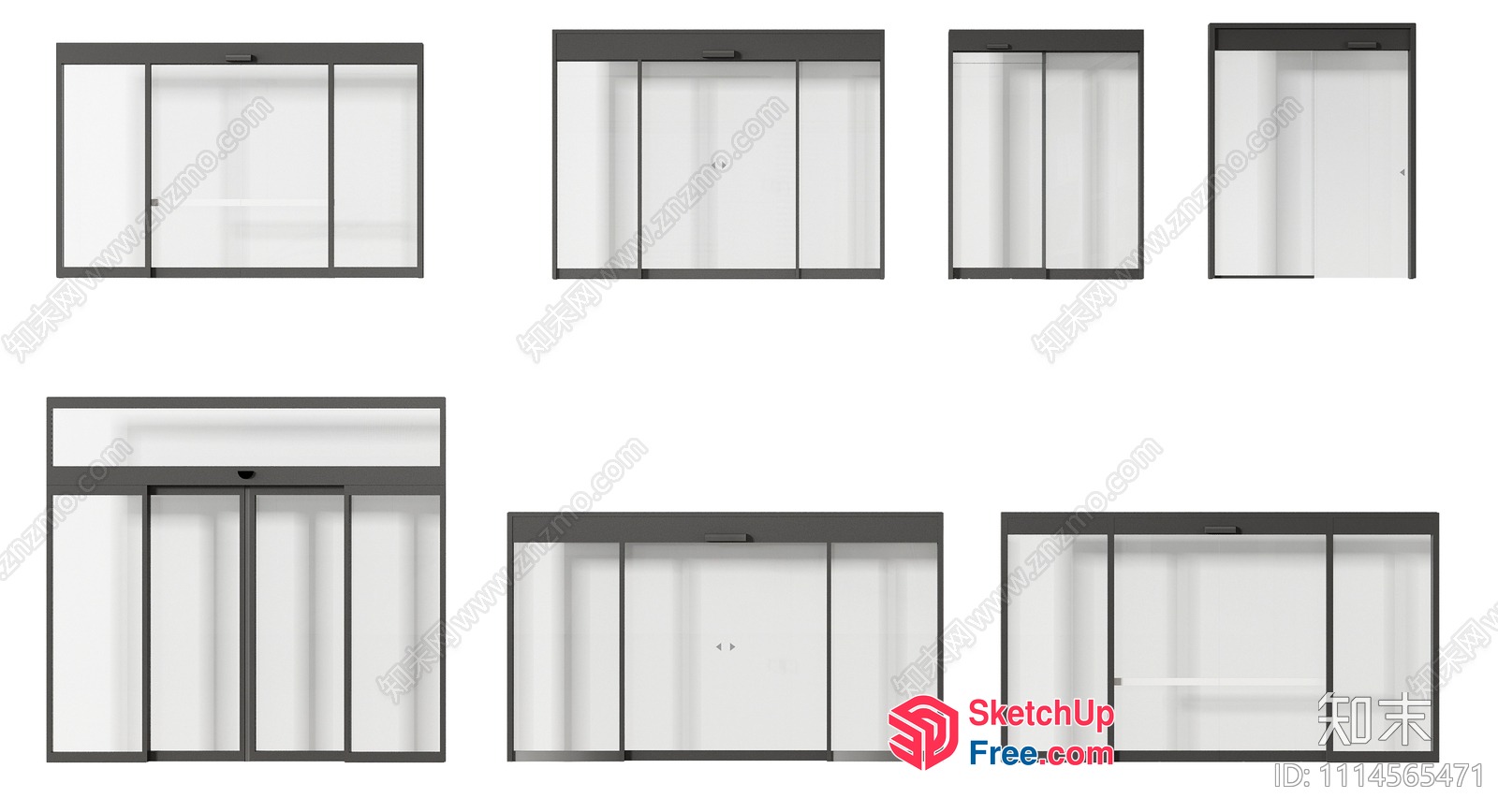 Set Of Six Elevator Doors 3D SketchUp File