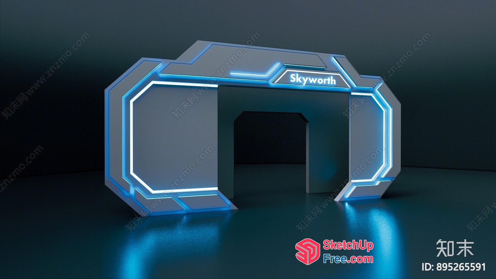 Futuristic Entrance Archway 3D SketchUp File