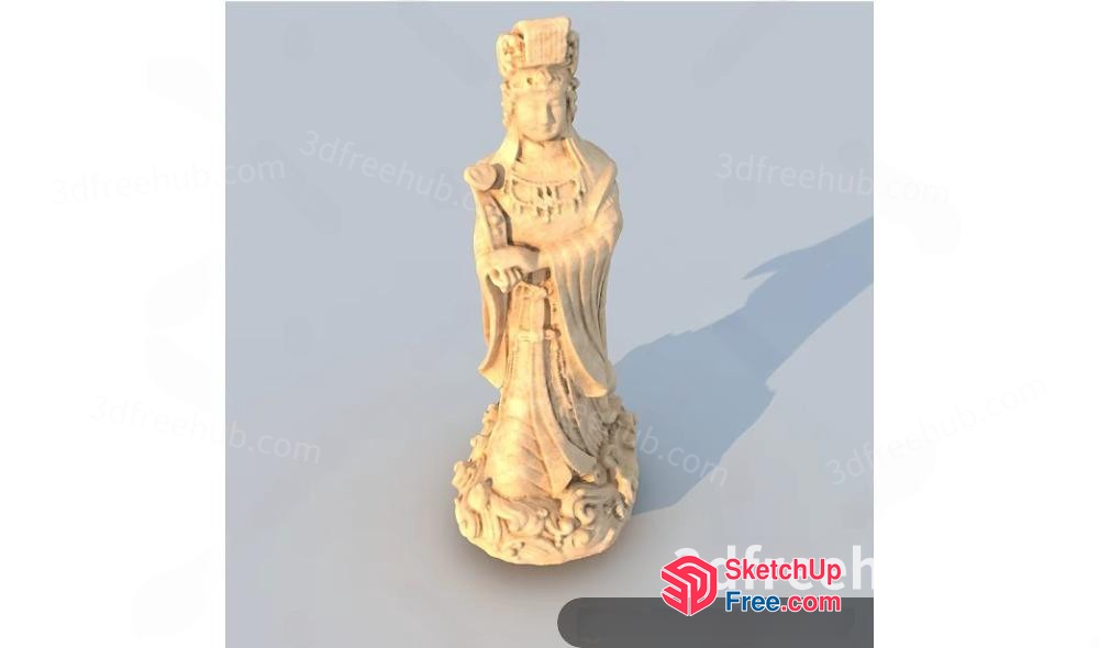3D Model Of A Decorative Asian Statue 3D SketchUp File
