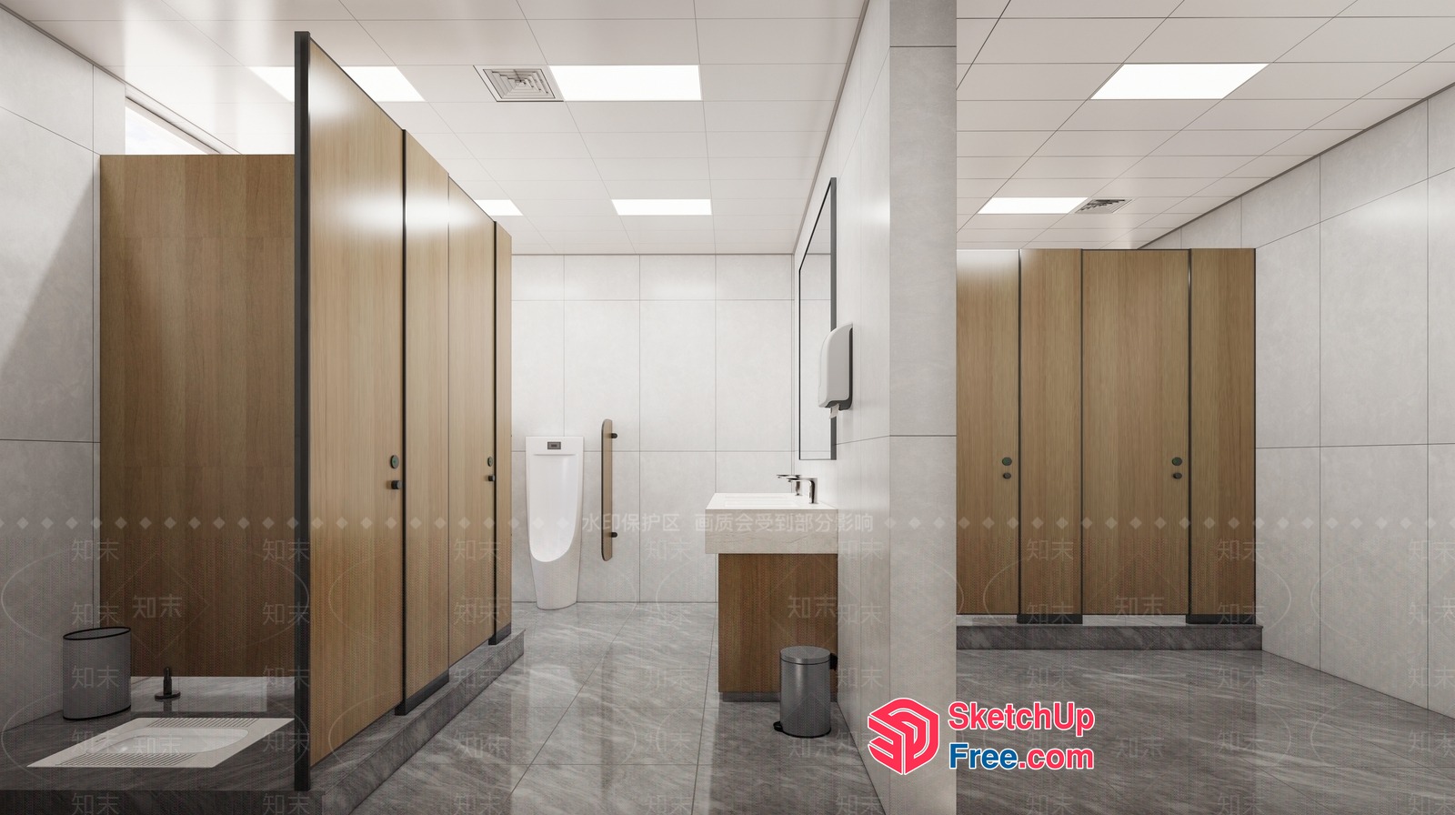 Modern Bathroom Facilities 3D SketchUp File