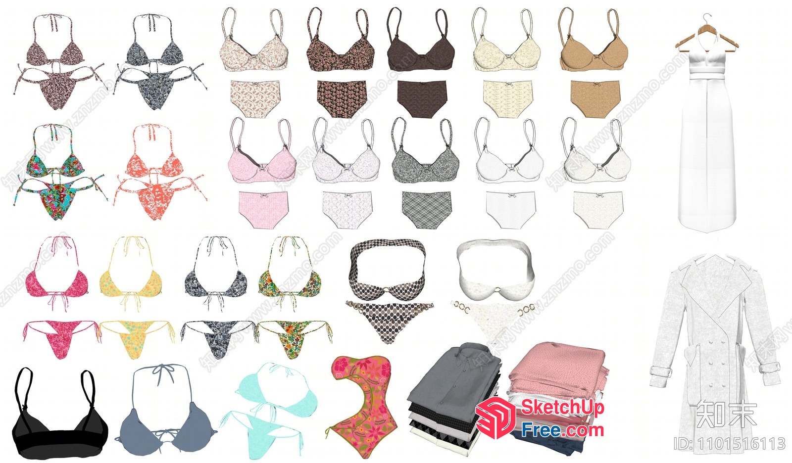 Lingerie And Undergarments Collection 3D SketchUp File