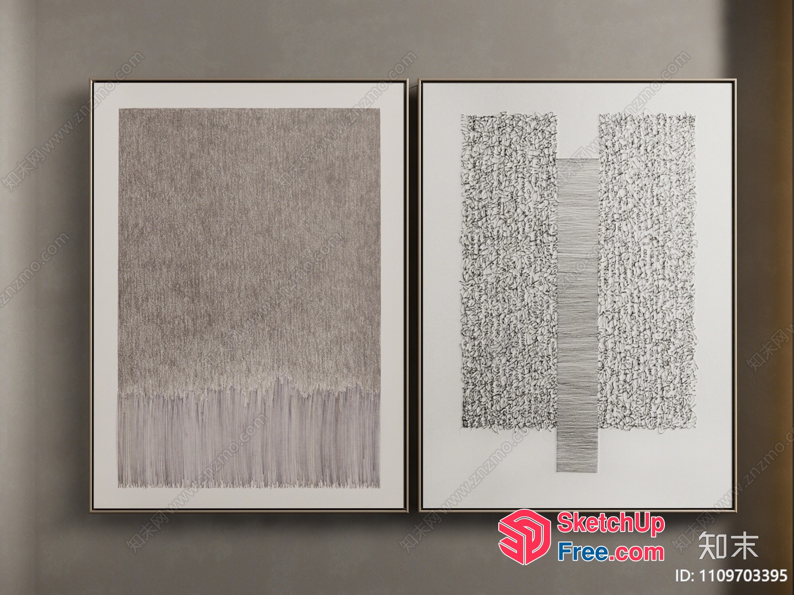Minimalist Style Abstract Art Pieces 3D SketchUp File