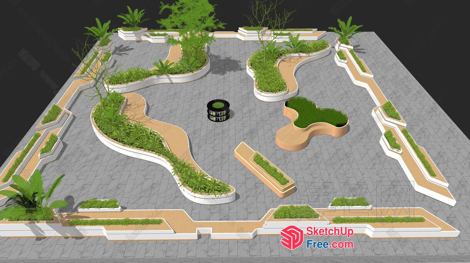 Modern Greenery Oasis 3D SketchUp File