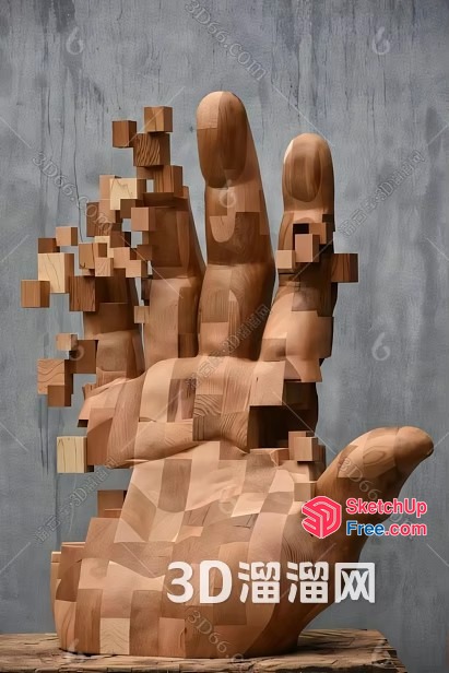 3D Carved Wooden Hand 3D SketchUp File