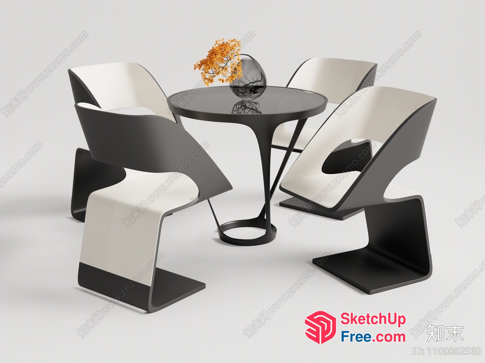 Modern Dining Room Furniture Set 3D SketchUp File