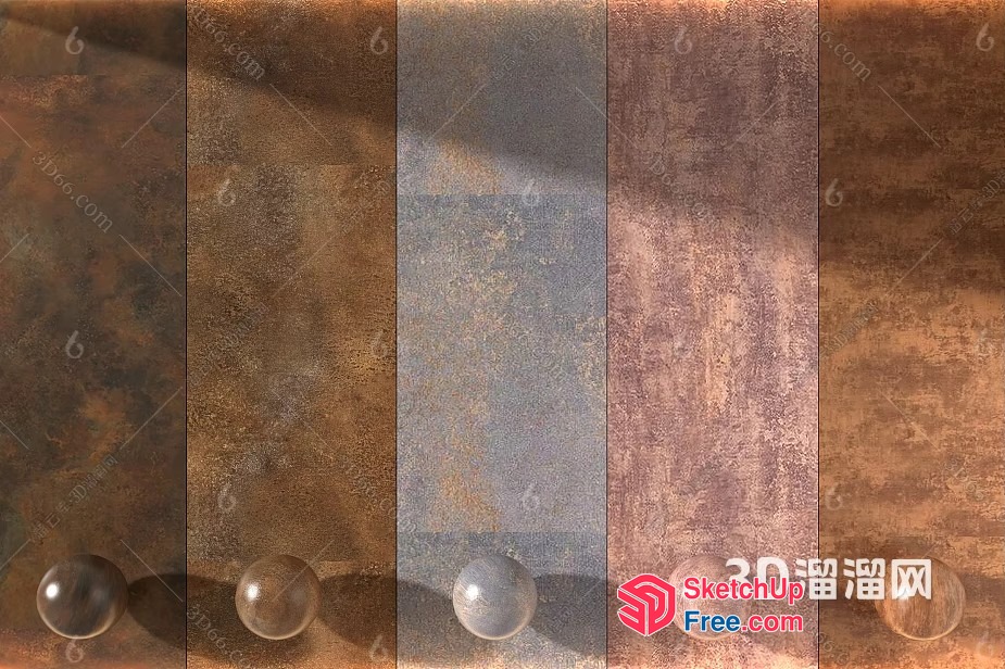 Brown And Gray Marble Background With Balls 3D SketchUp File