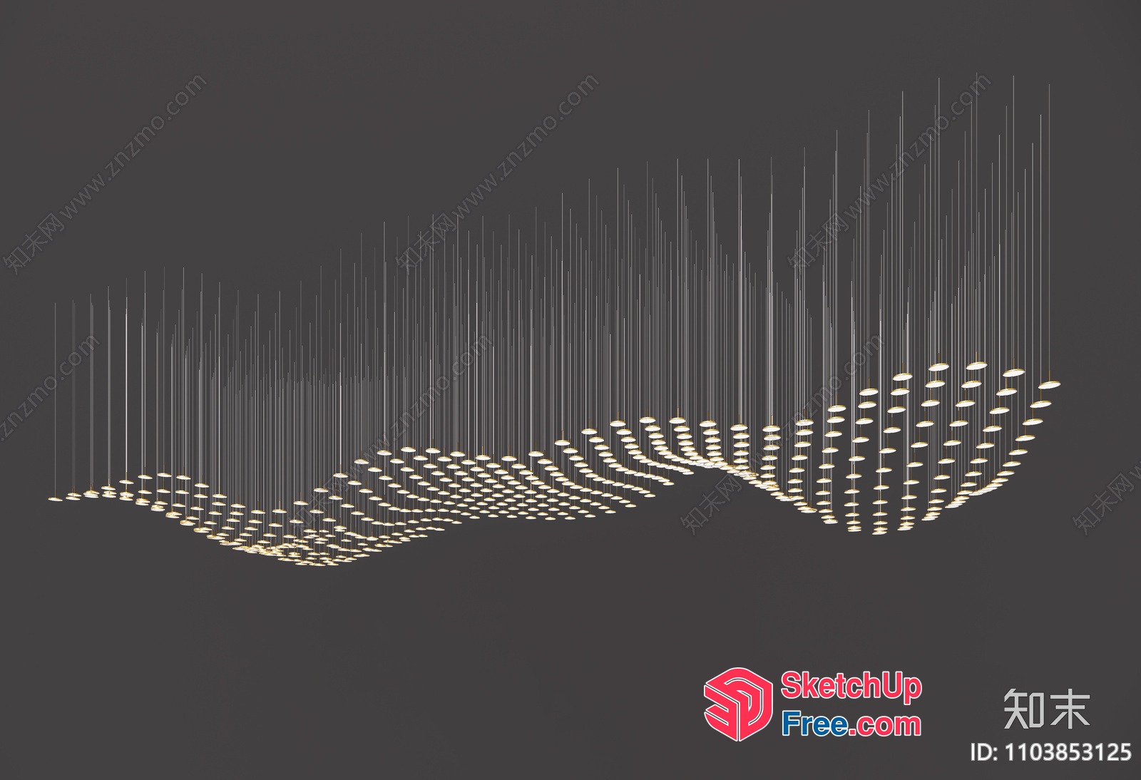 Light Fixture With Hanging Lights 3D SketchUp File
