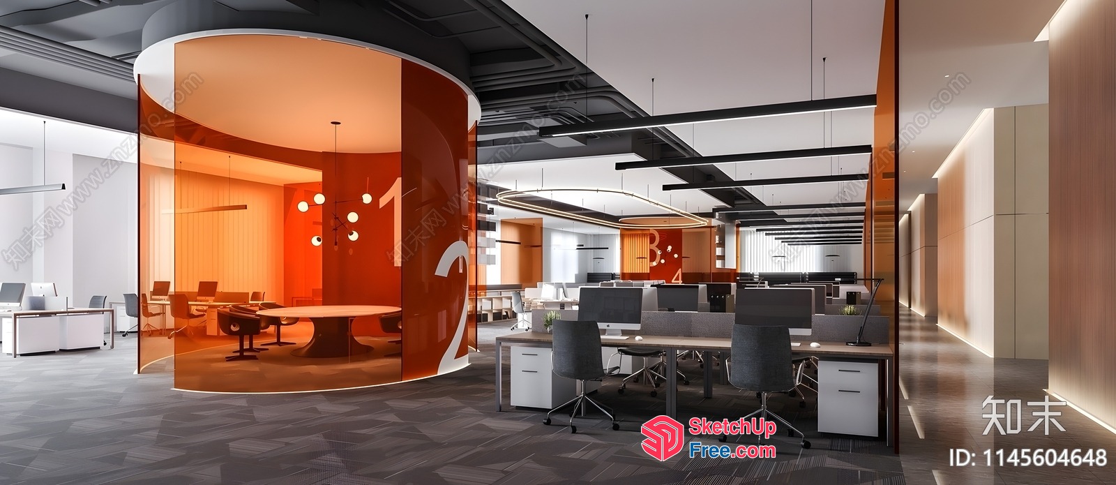 Modern Office Space With Sleek Furniture And Natural Lighting 3D SketchUp File