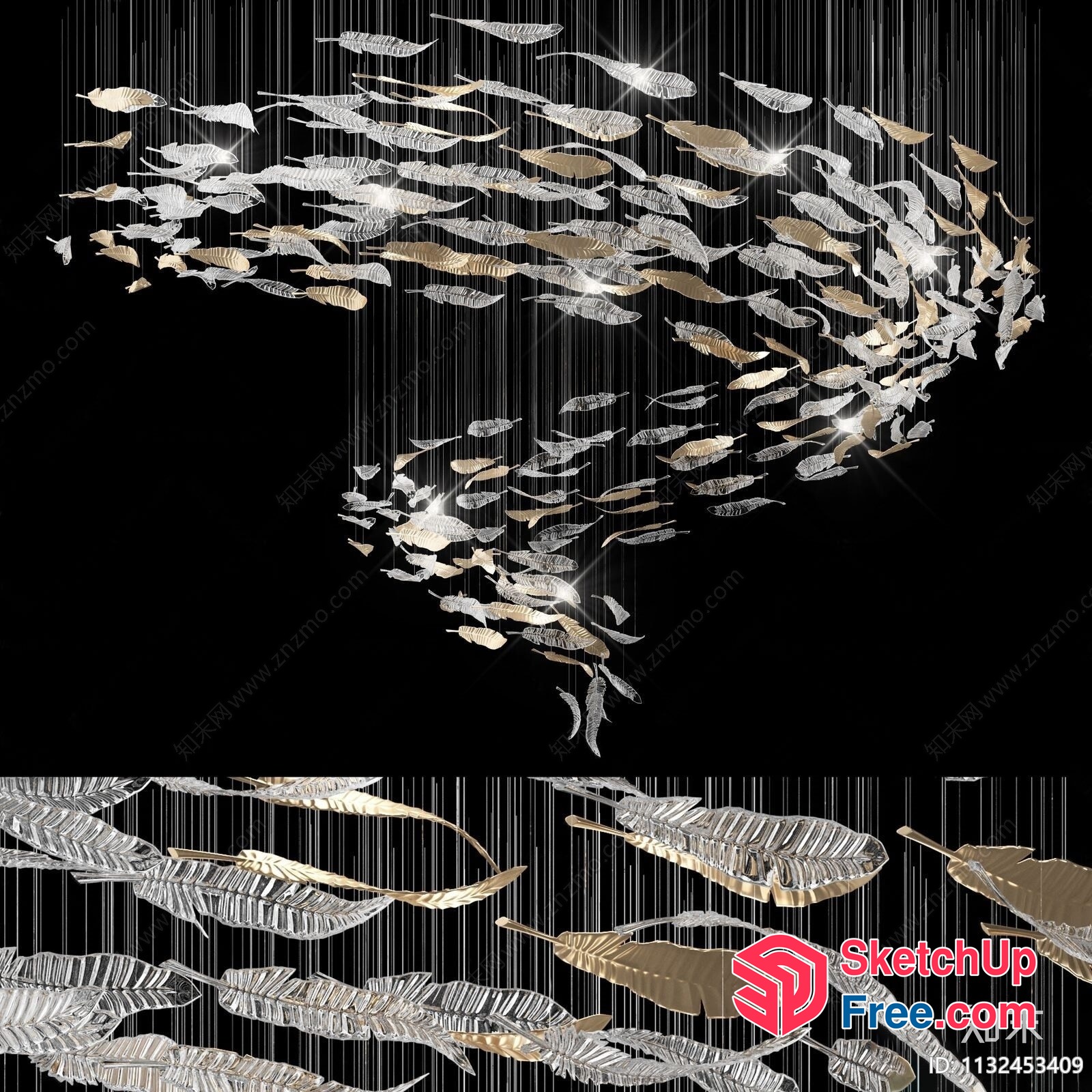 Elegant And Luxurious Modern Style Ceiling Decoration 3D SketchUp File