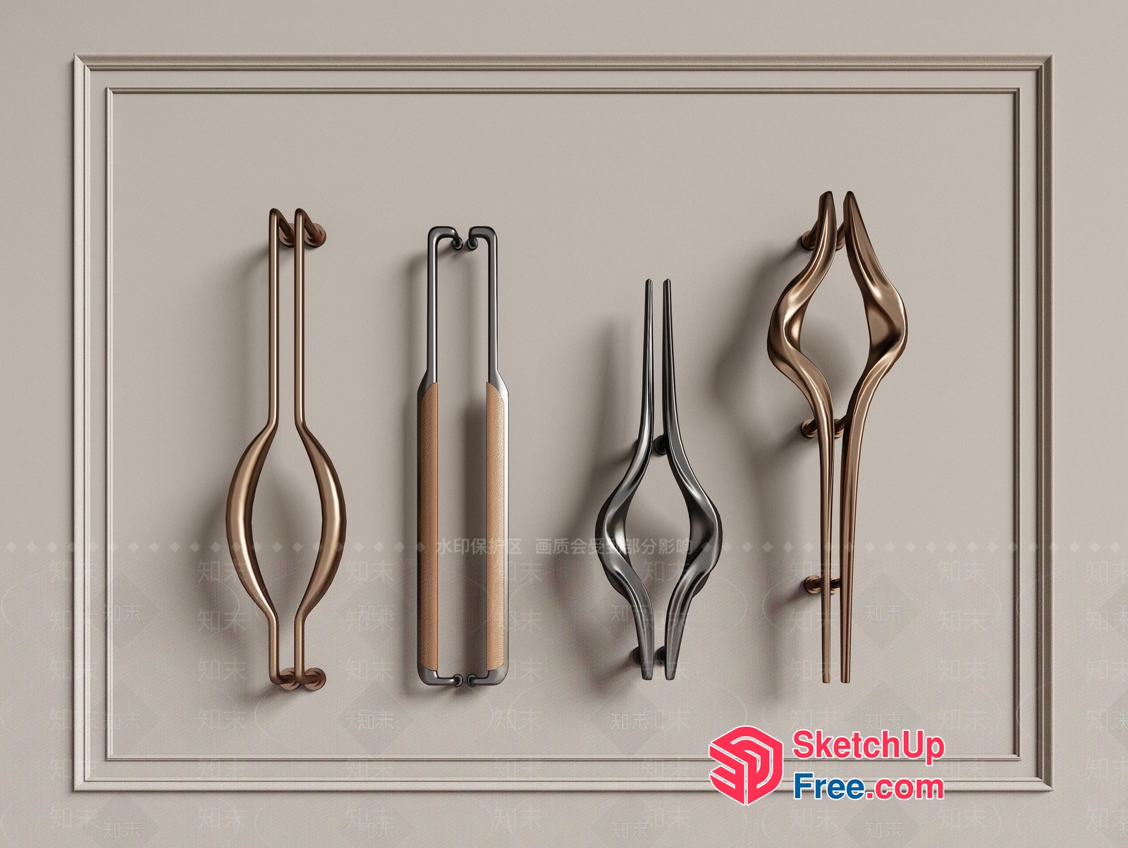Modern Furniture Handles 3D SketchUp File